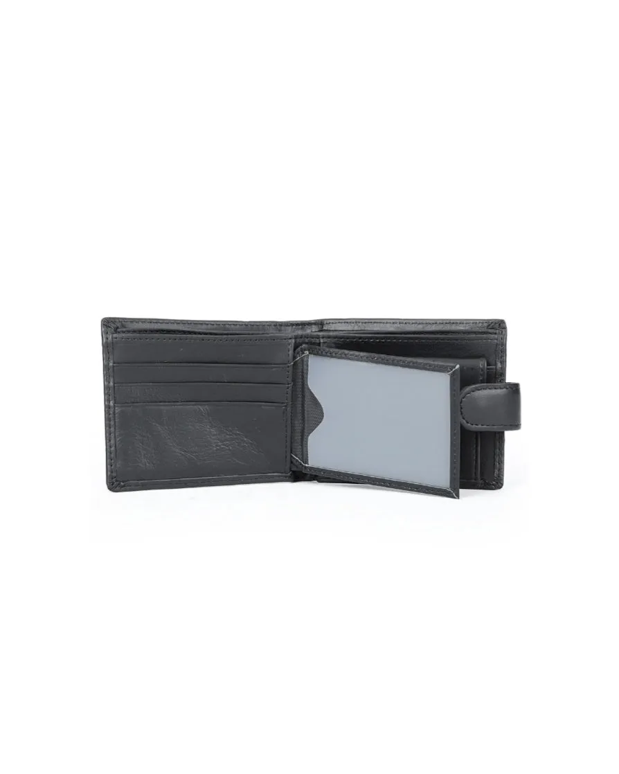 2H #1067 Black Genuine Leather Wallet