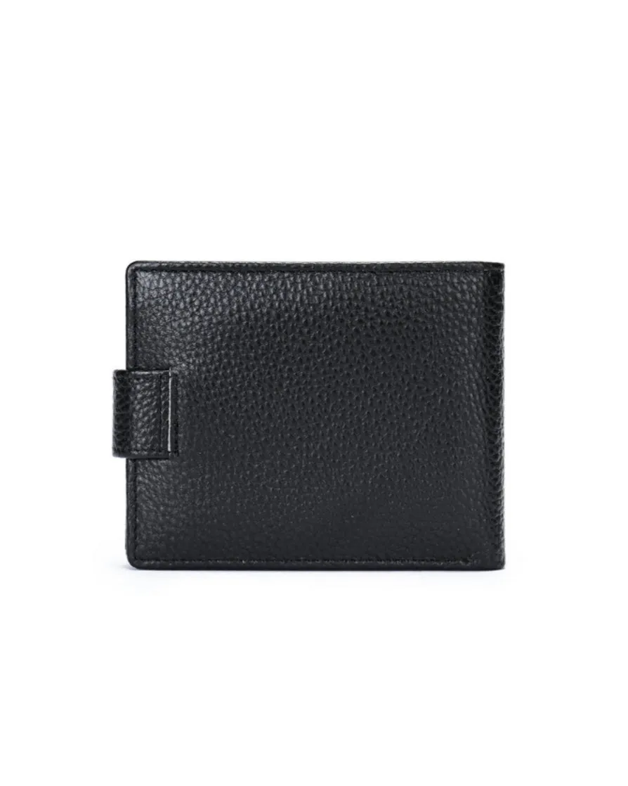2H #1067 Black Genuine Leather Wallet