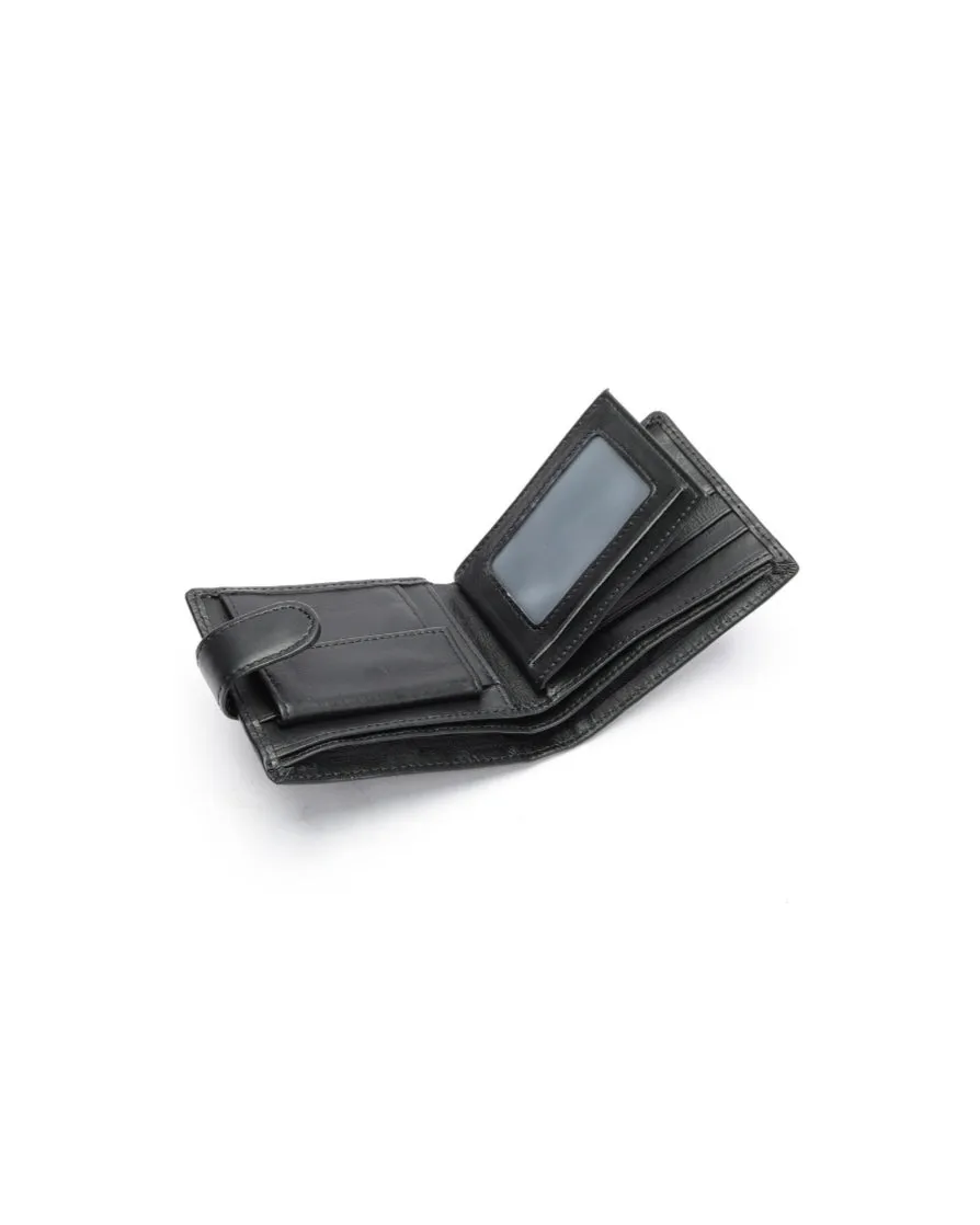 2H #1067 Black Genuine Leather Wallet