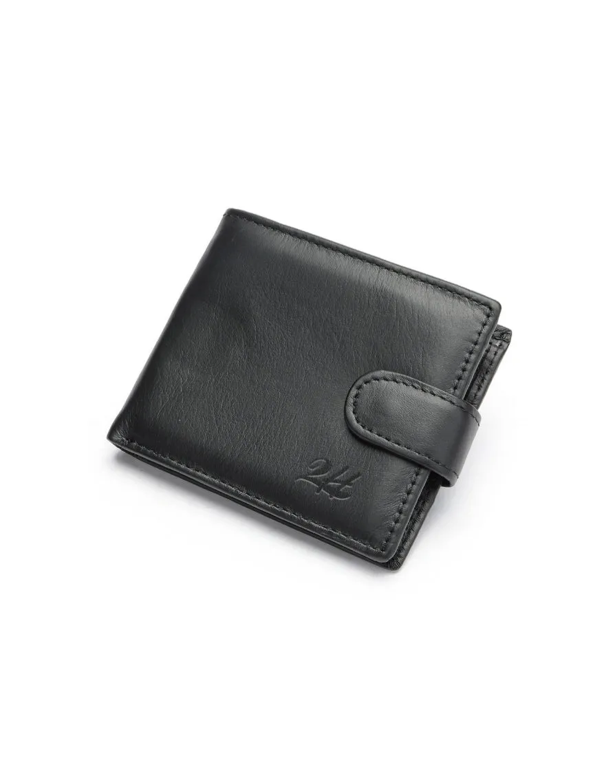 2H #1067 Black Genuine Leather Wallet
