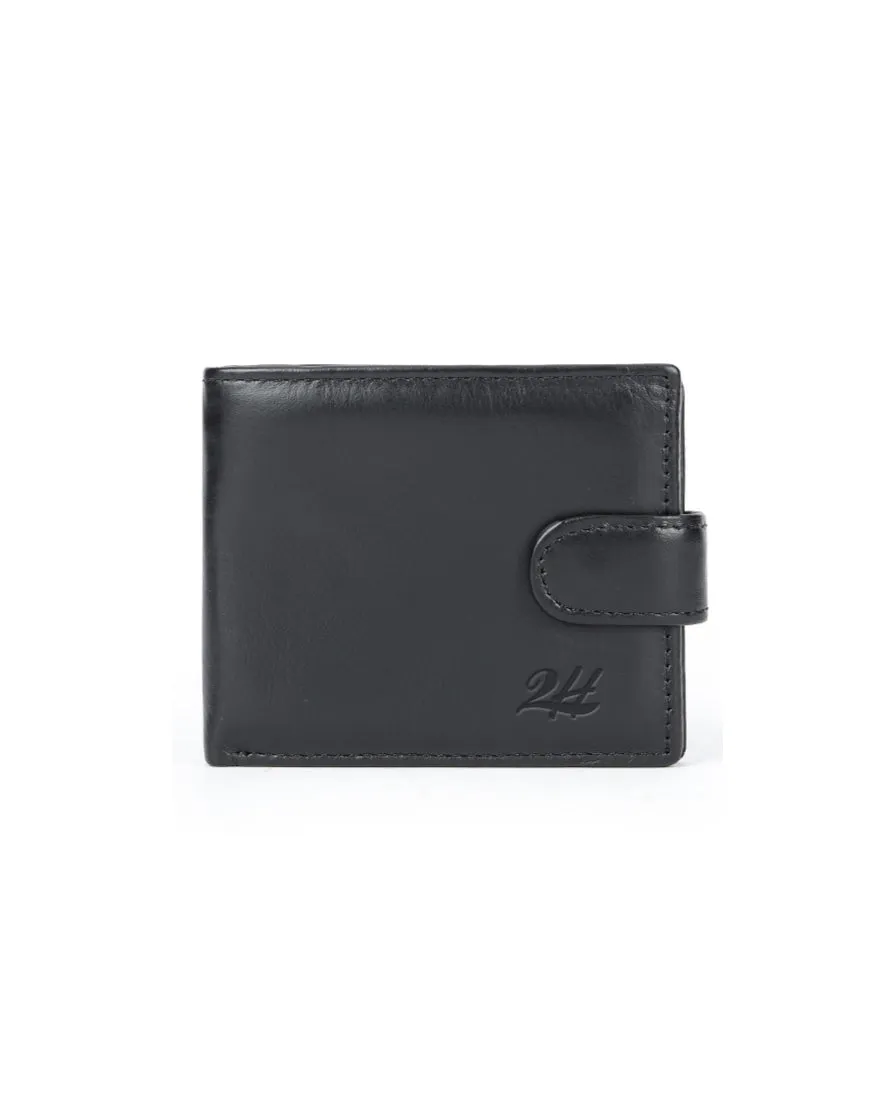 2H #1067 Black Genuine Leather Wallet