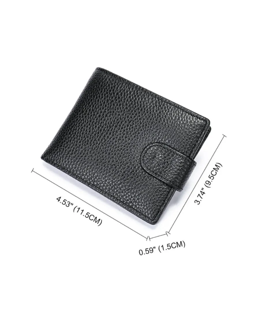 2H #1067 Black Genuine Leather Wallet