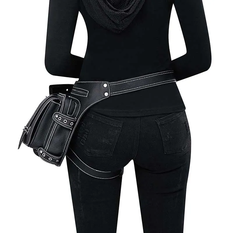 Black Punk Y2K Retro Belt Bag