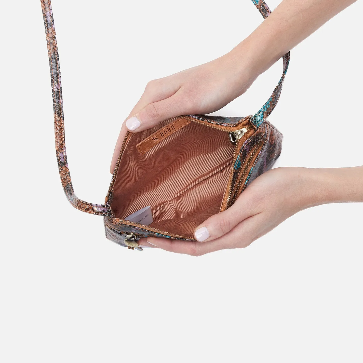 Cara Crossbody In Printed Leather - Vivid Snake Print