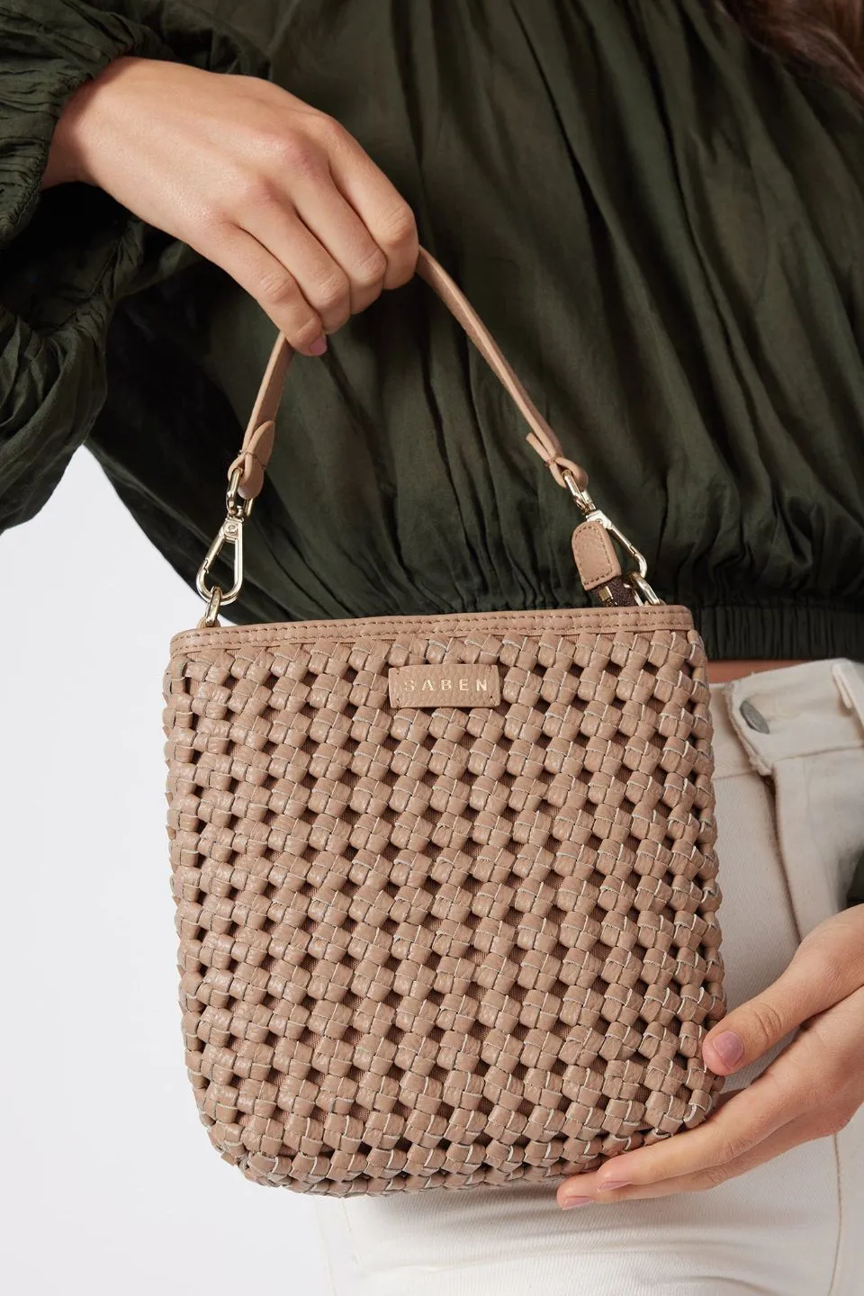Coco Mini Taupe Braid Leather Bag