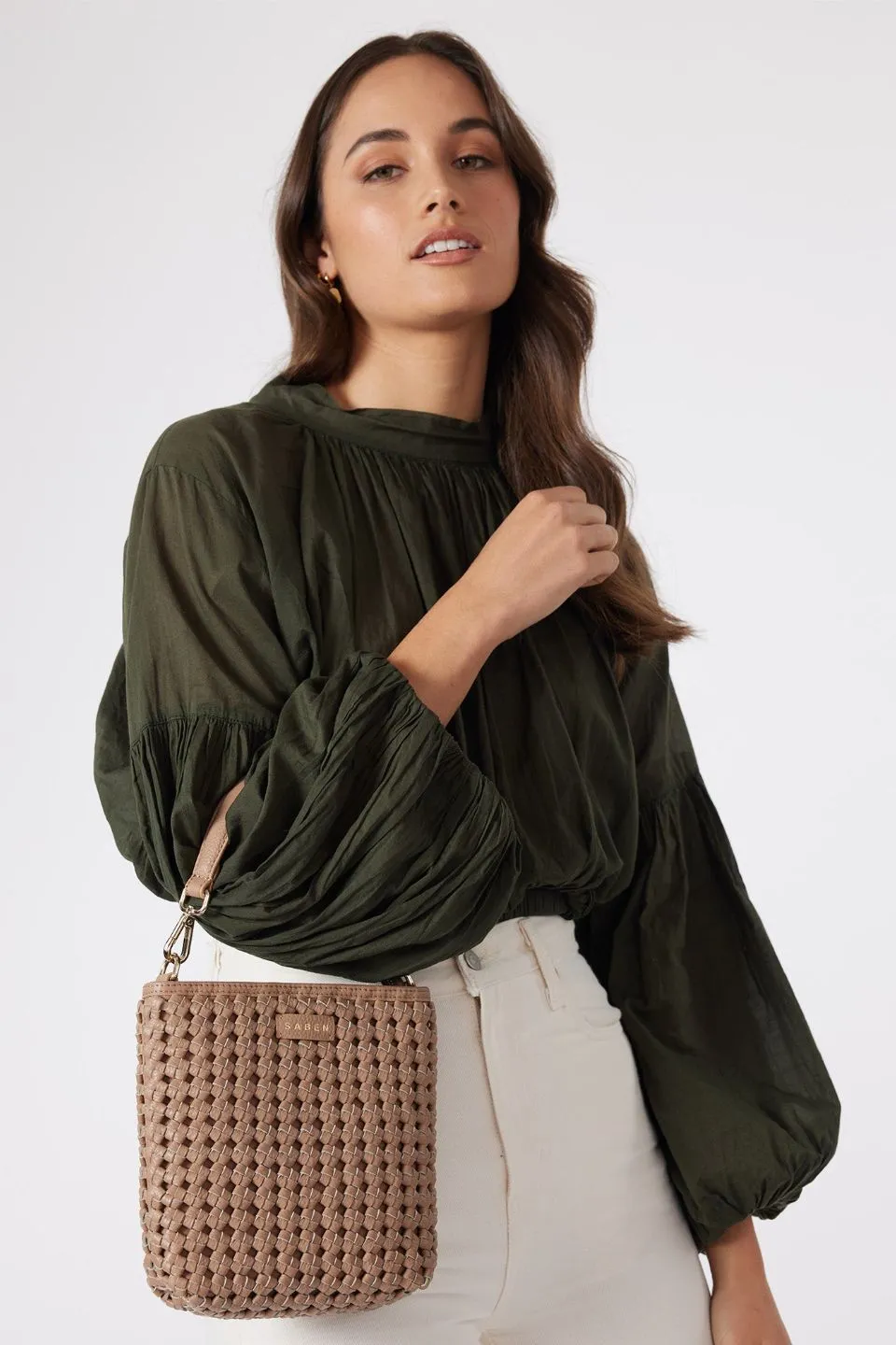 Coco Mini Taupe Braid Leather Bag