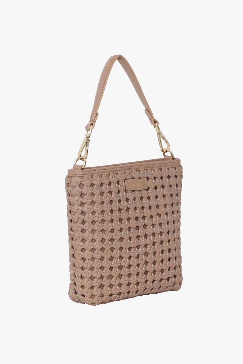 Coco Mini Taupe Braid Leather Bag