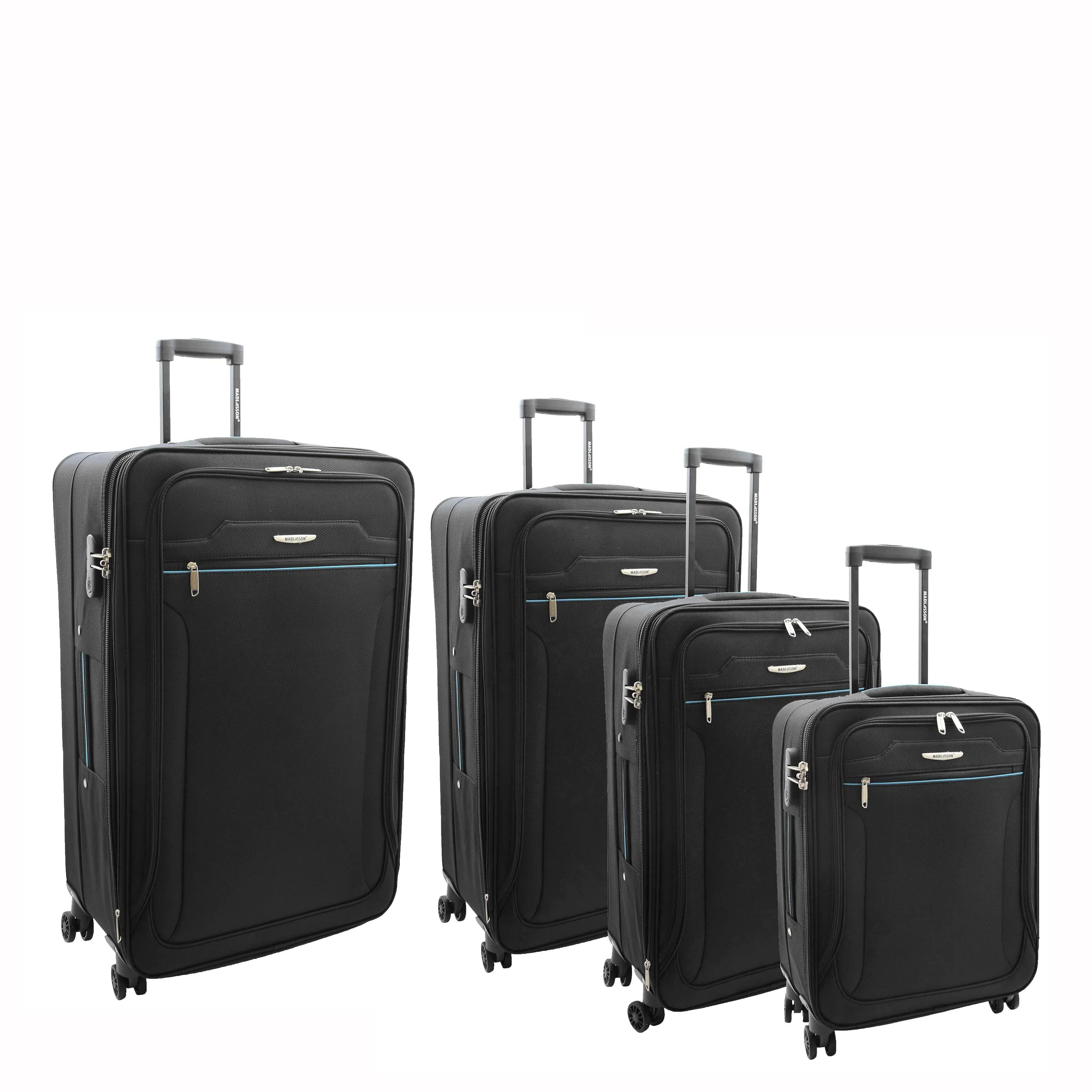DR524 Expandable Lightweight Soft Luggage Suitcases With Four Wheels Black