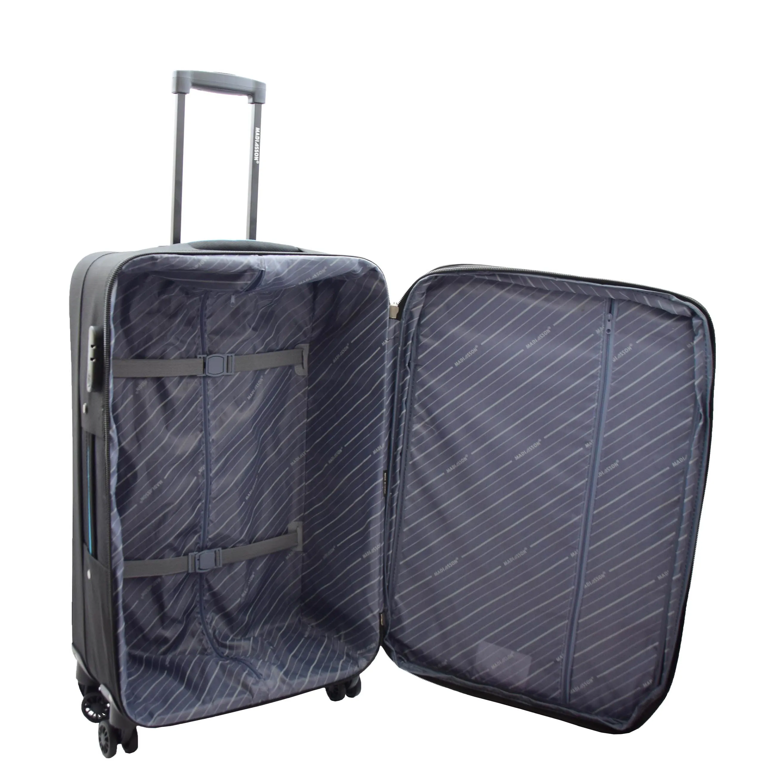 DR524 Expandable Lightweight Soft Luggage Suitcases With Four Wheels Black
