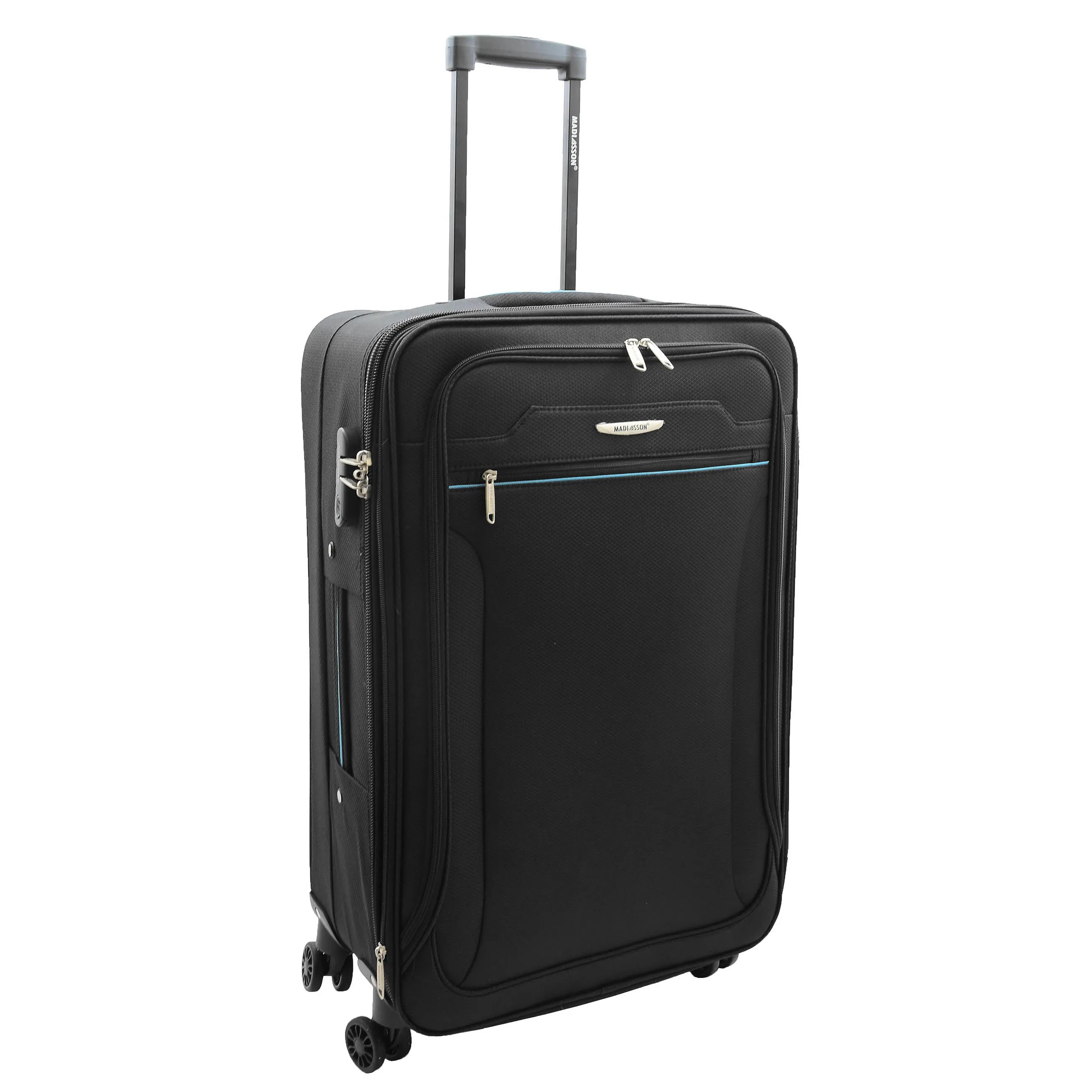 DR524 Expandable Lightweight Soft Luggage Suitcases With Four Wheels Black