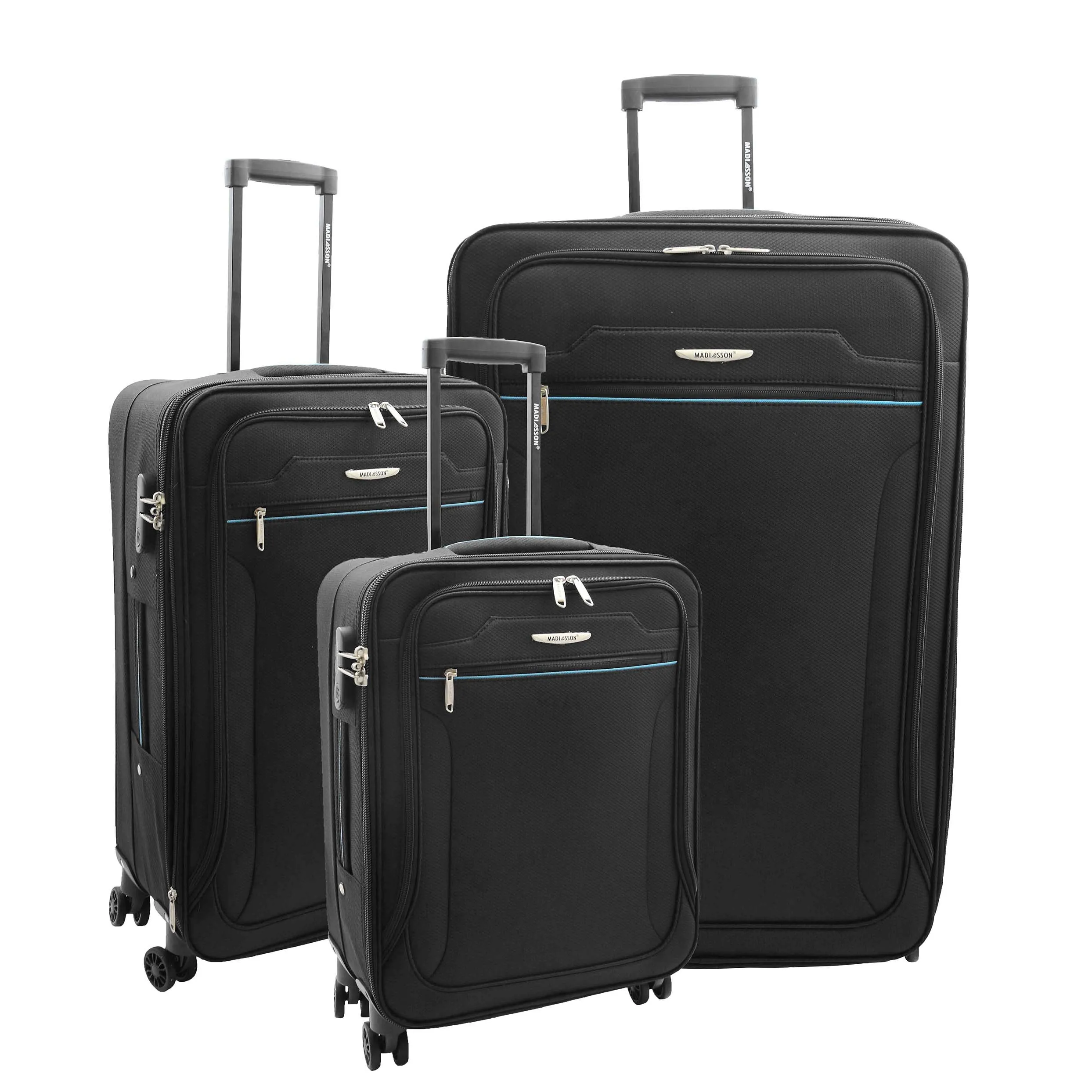 DR524 Expandable Lightweight Soft Luggage Suitcases With Four Wheels Black
