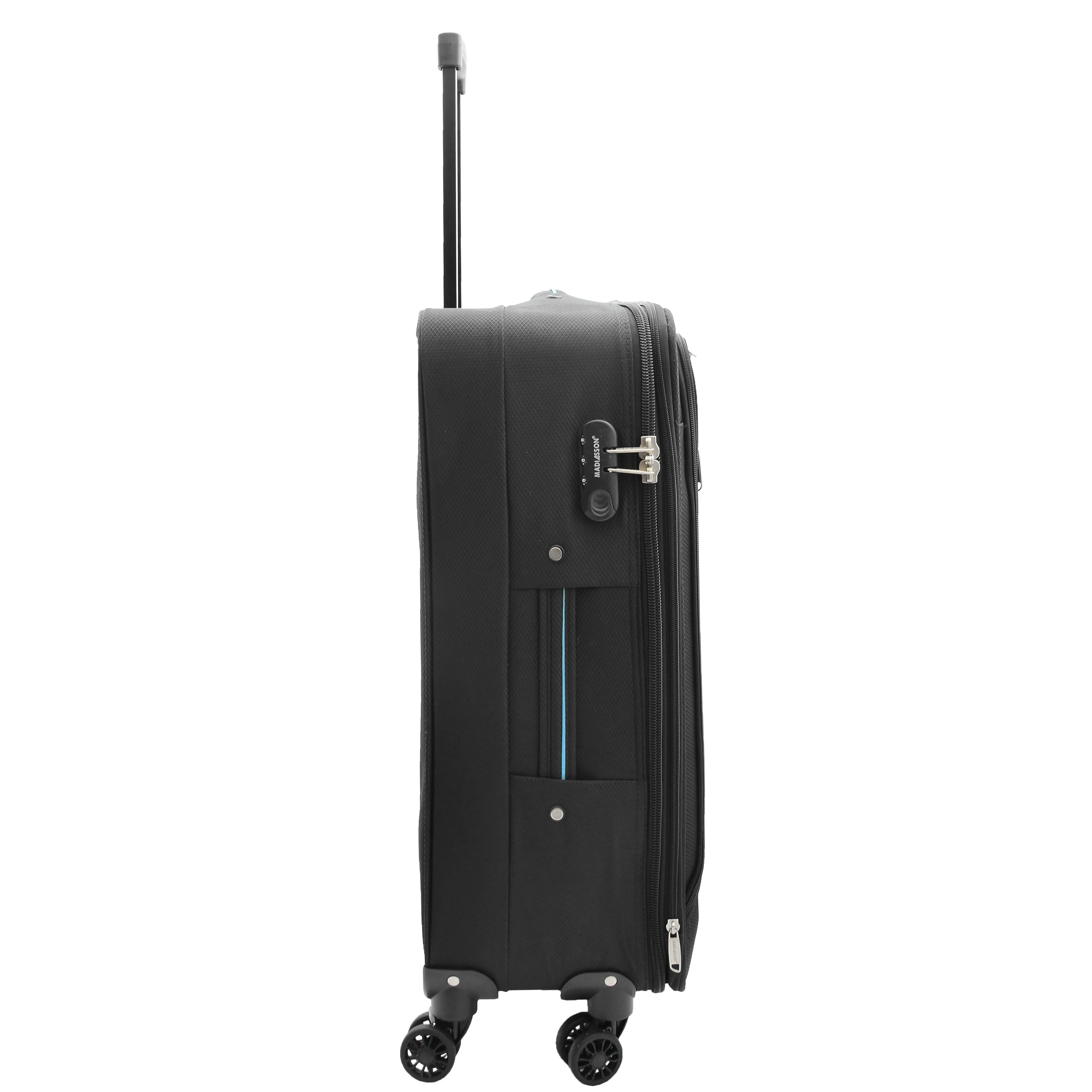 DR524 Expandable Lightweight Soft Luggage Suitcases With Four Wheels Black