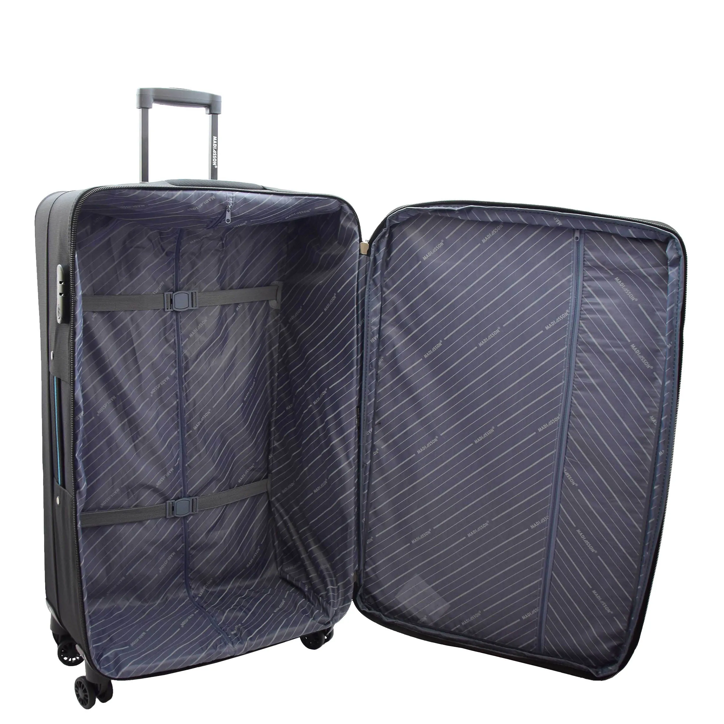 DR524 Expandable Lightweight Soft Luggage Suitcases With Four Wheels Black