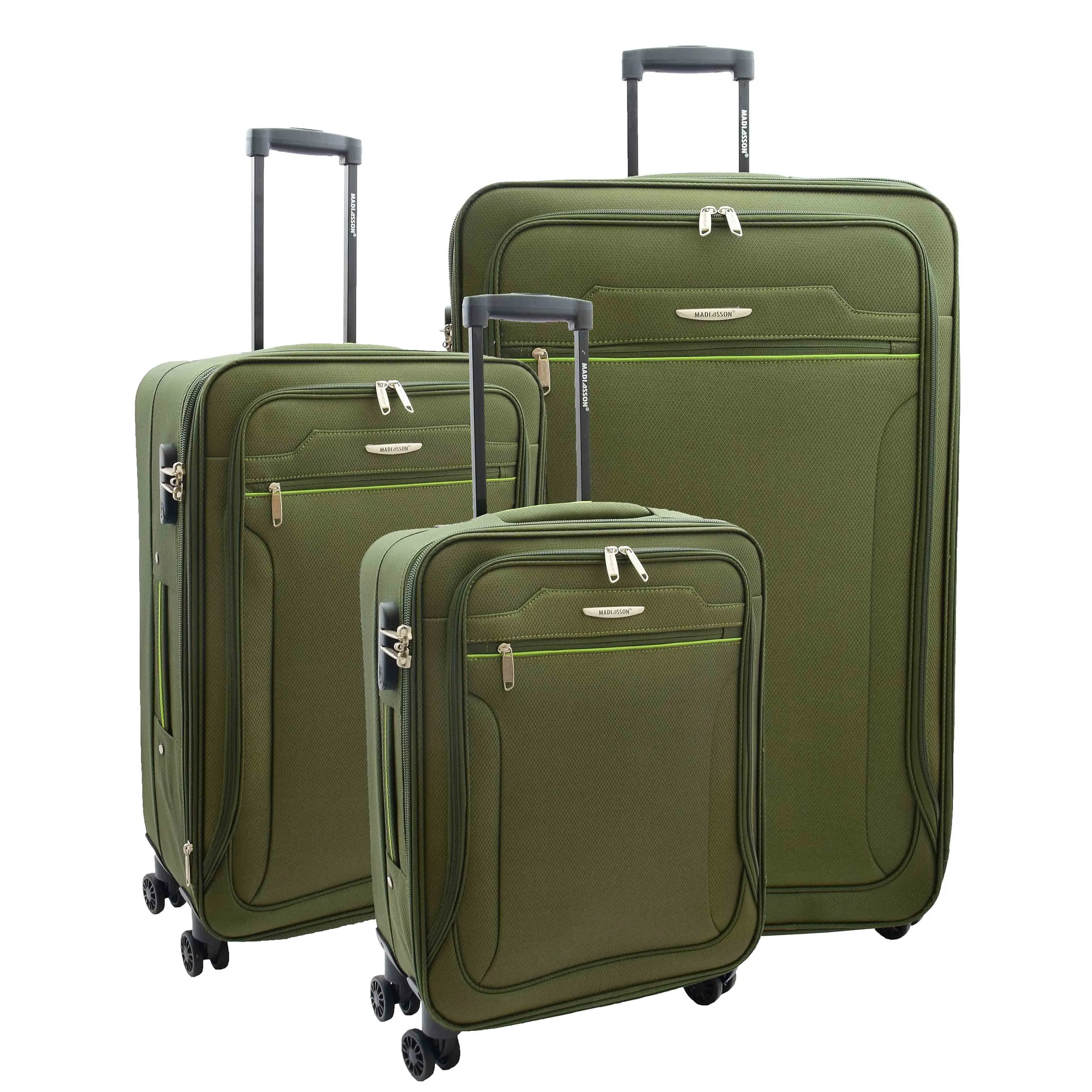 DR524 Expandable Lightweight Soft Luggage Suitcases With Four Wheels Green