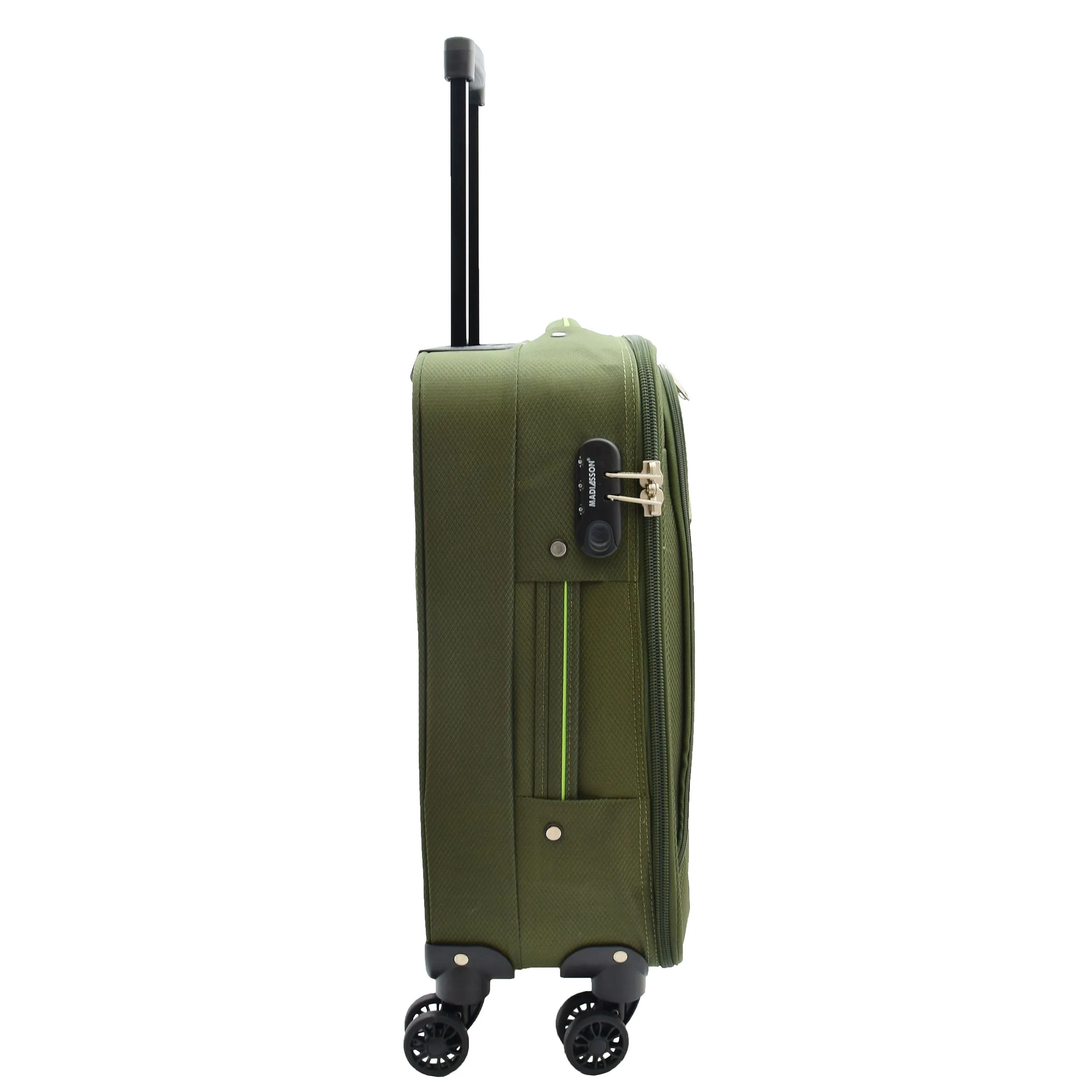 DR524 Expandable Lightweight Soft Luggage Suitcases With Four Wheels Green