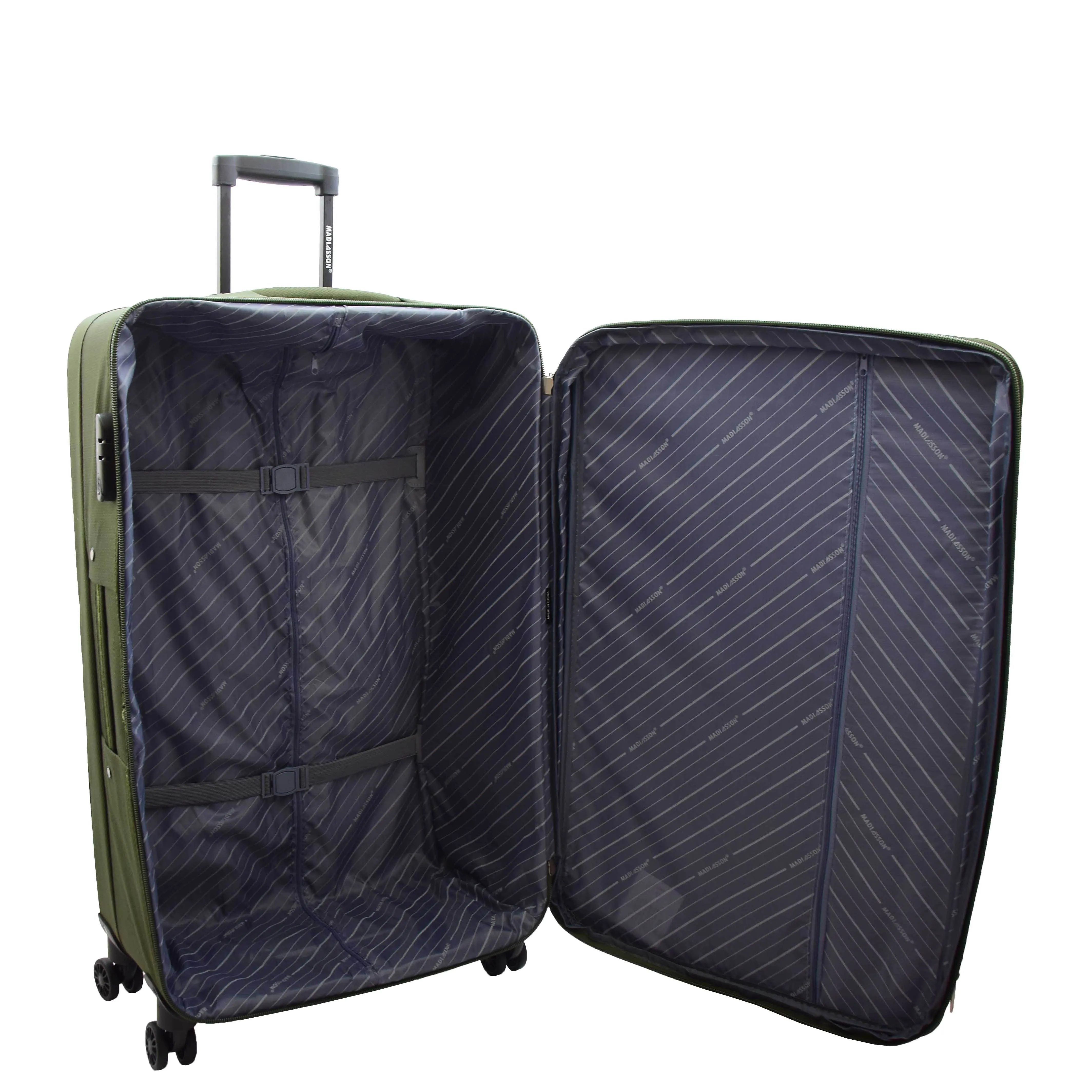 DR524 Expandable Lightweight Soft Luggage Suitcases With Four Wheels Green