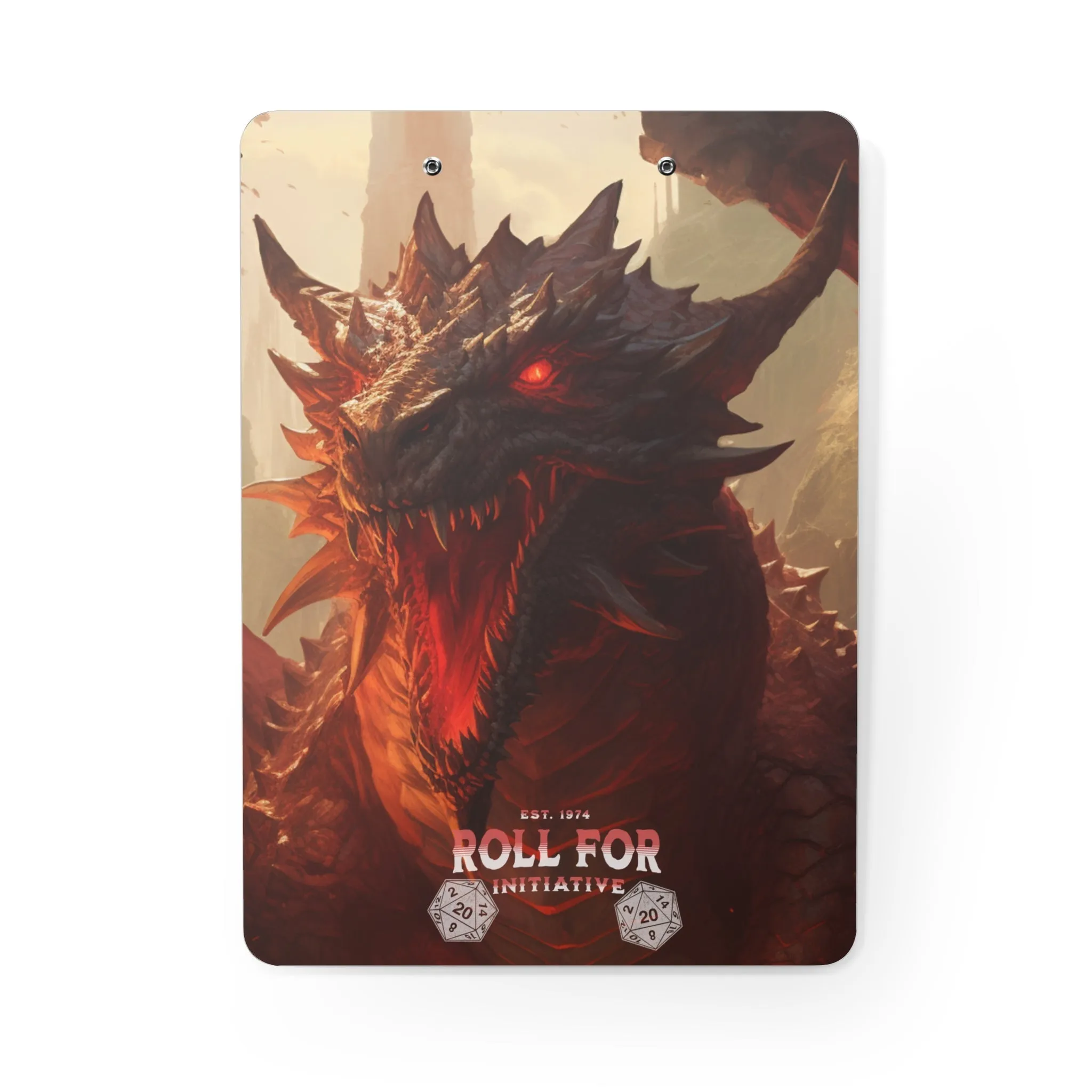 Est 1974 Roll for Initiative Clipboard | RPG Inspired Office Gear | Vintage Gamer Gift
