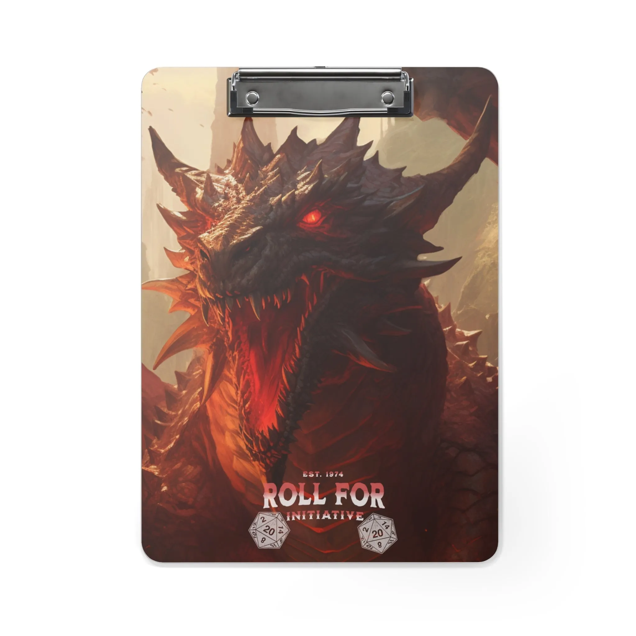 Est 1974 Roll for Initiative Clipboard | RPG Inspired Office Gear | Vintage Gamer Gift