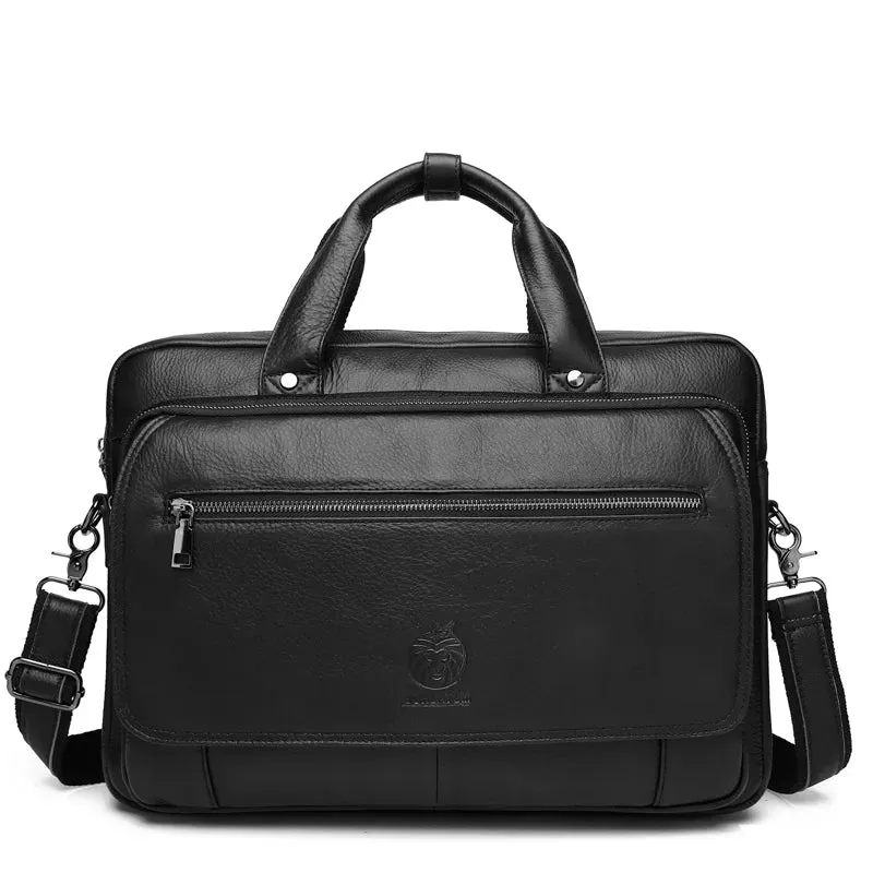 Genuine Leather Briefcases Hard For Men 16 Inch Office Bussiness Computer Bag