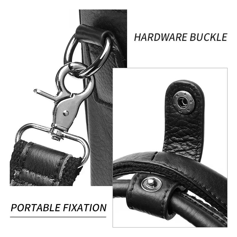 Genuine Leather Briefcases Hard For Men 16 Inch Office Bussiness Computer Bag