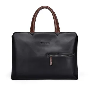 Genuine Leather Cowskin Men Briefcase Luxury Brand Business Bag