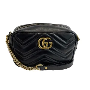 Gucci - GG Marmont Mini Black Matelass Chevron Leather Crossbody