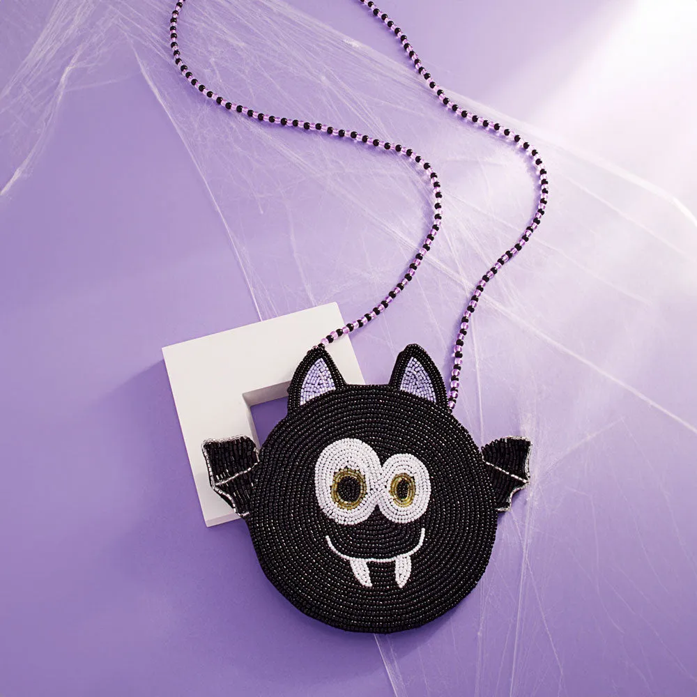iLLASPARKZ Halloween Bat Beaded Mini Crossbody Bag