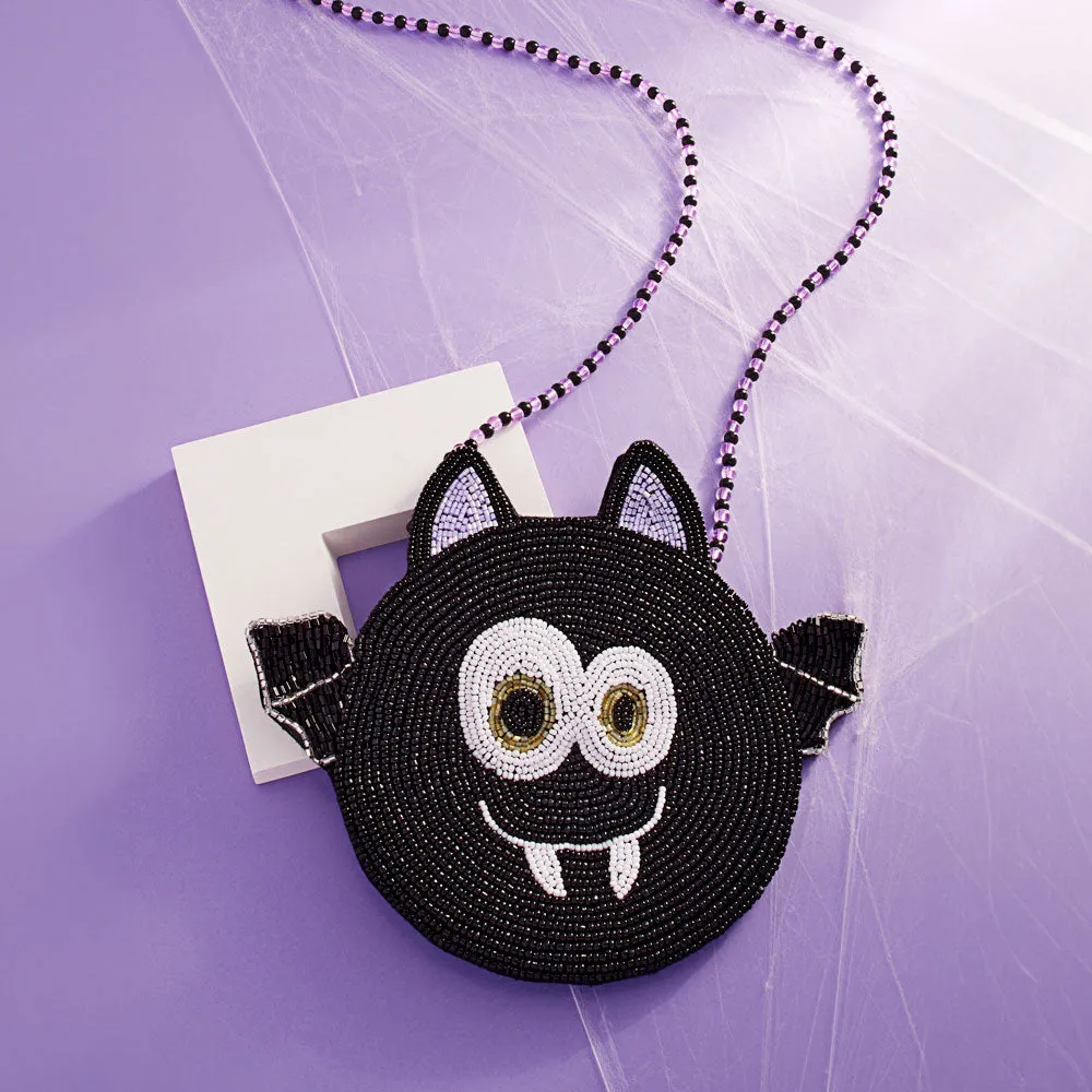 iLLASPARKZ Halloween Bat Beaded Mini Crossbody Bag