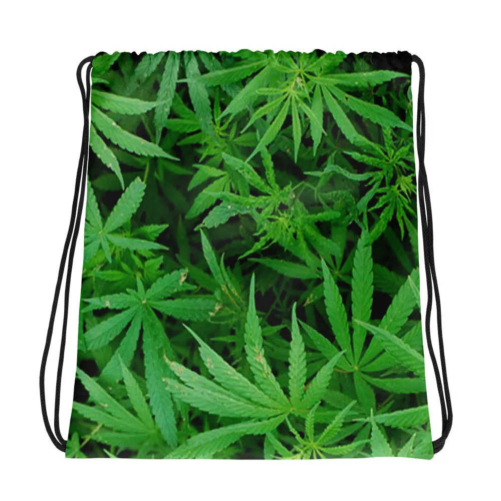 Marijuana All Over Print Drawstring bag