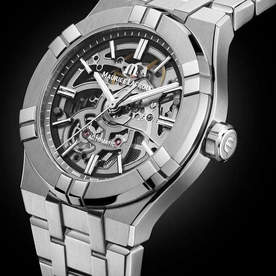 Maurice Lacroix Men's Skeleton Aikon Automatic Watch AI6007-SS002-030-1