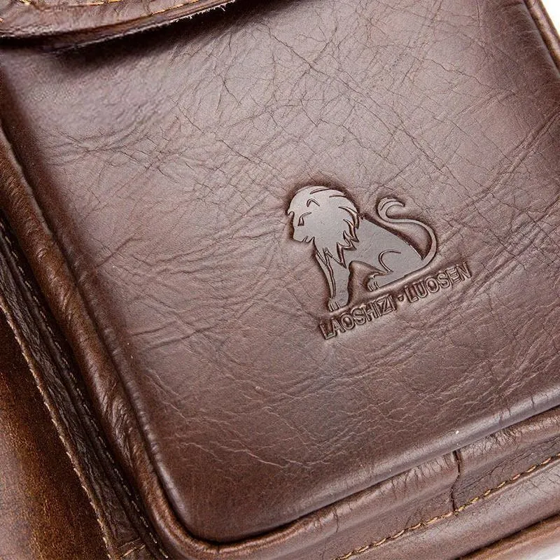 Men Genuine Leather Shoulder Messenger Bag men's Handbag Vintage Crossbody Bag