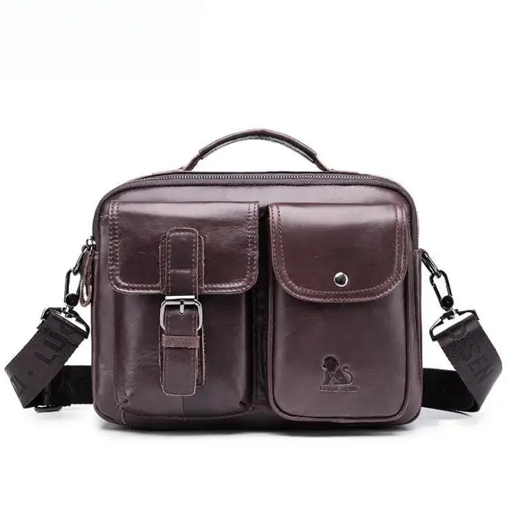 Men Genuine Leather Shoulder Messenger Bag men's Handbag Vintage Crossbody Bag