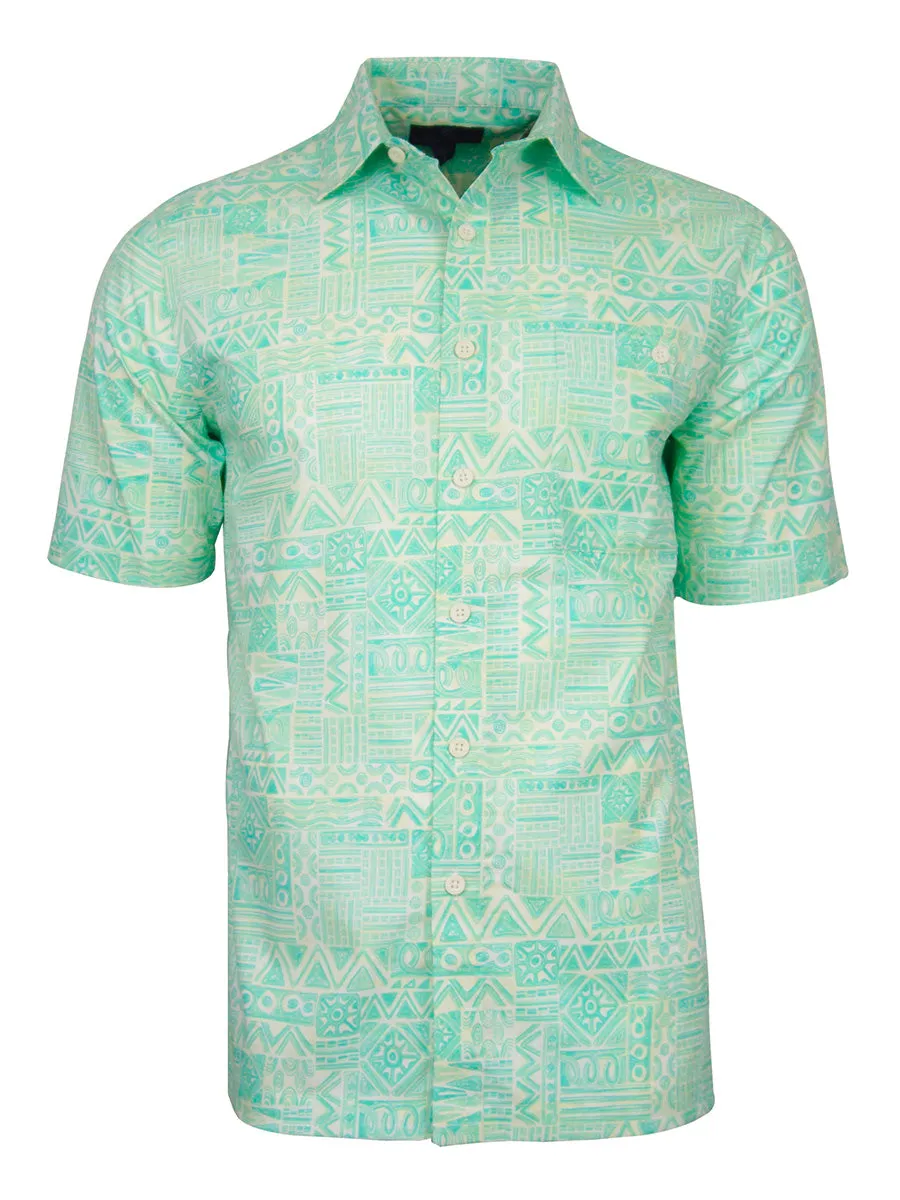 Men's Hawaiian Cotton Print Shirt - Ancient Symbols