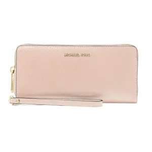 Michael Kors Jet Set Travel Leather Continental Wallet, pale pink