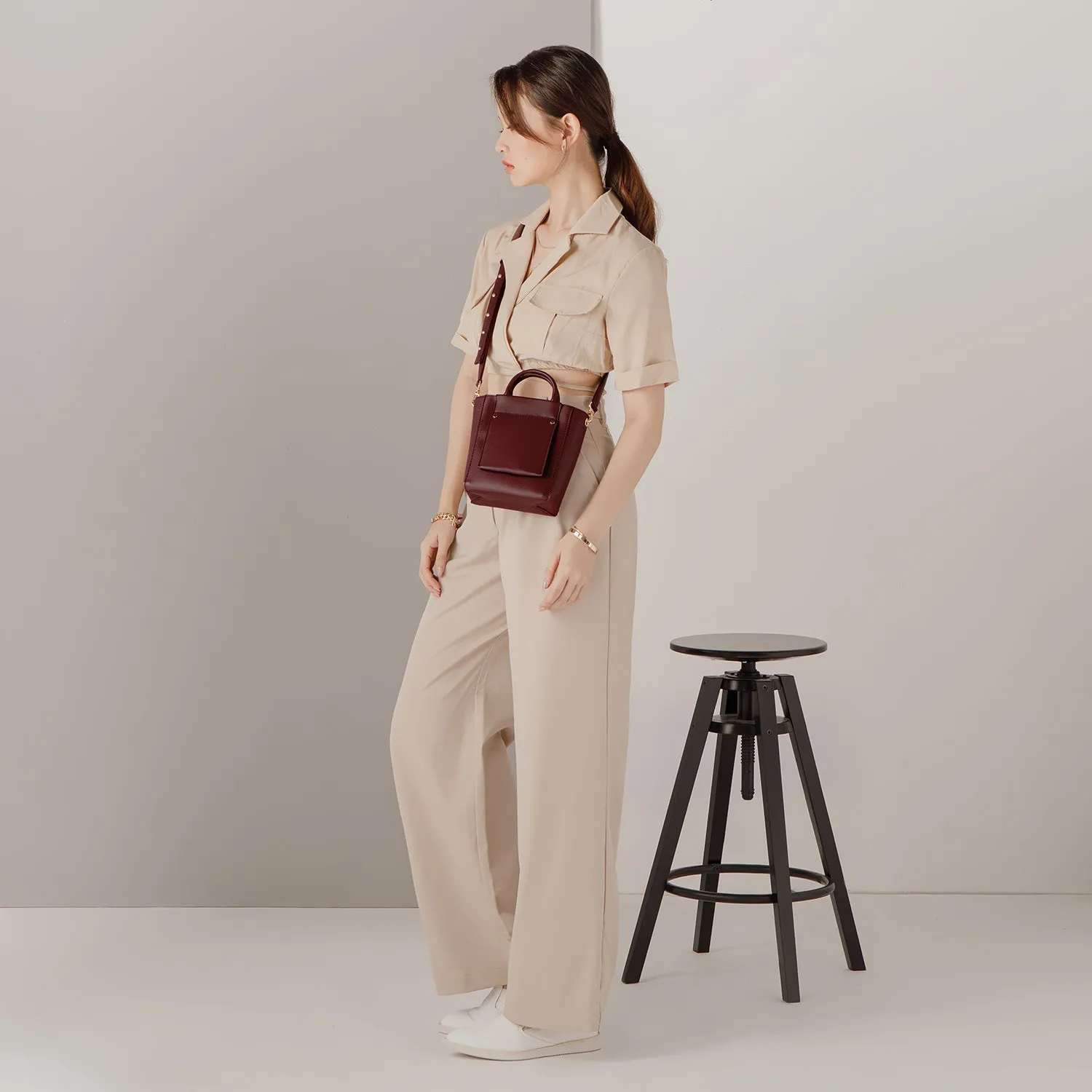 Nicola Mini Tote - Maroon