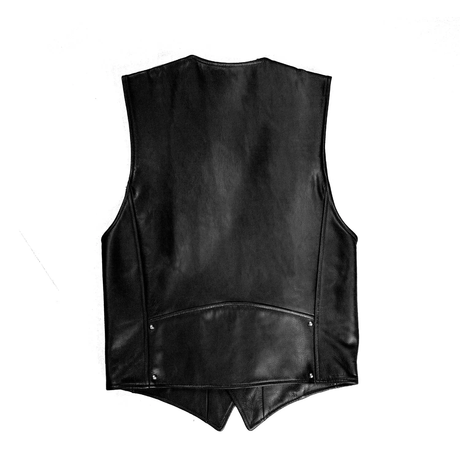 OUTLAW 4-BUTTON BLACK LEATHER VEST