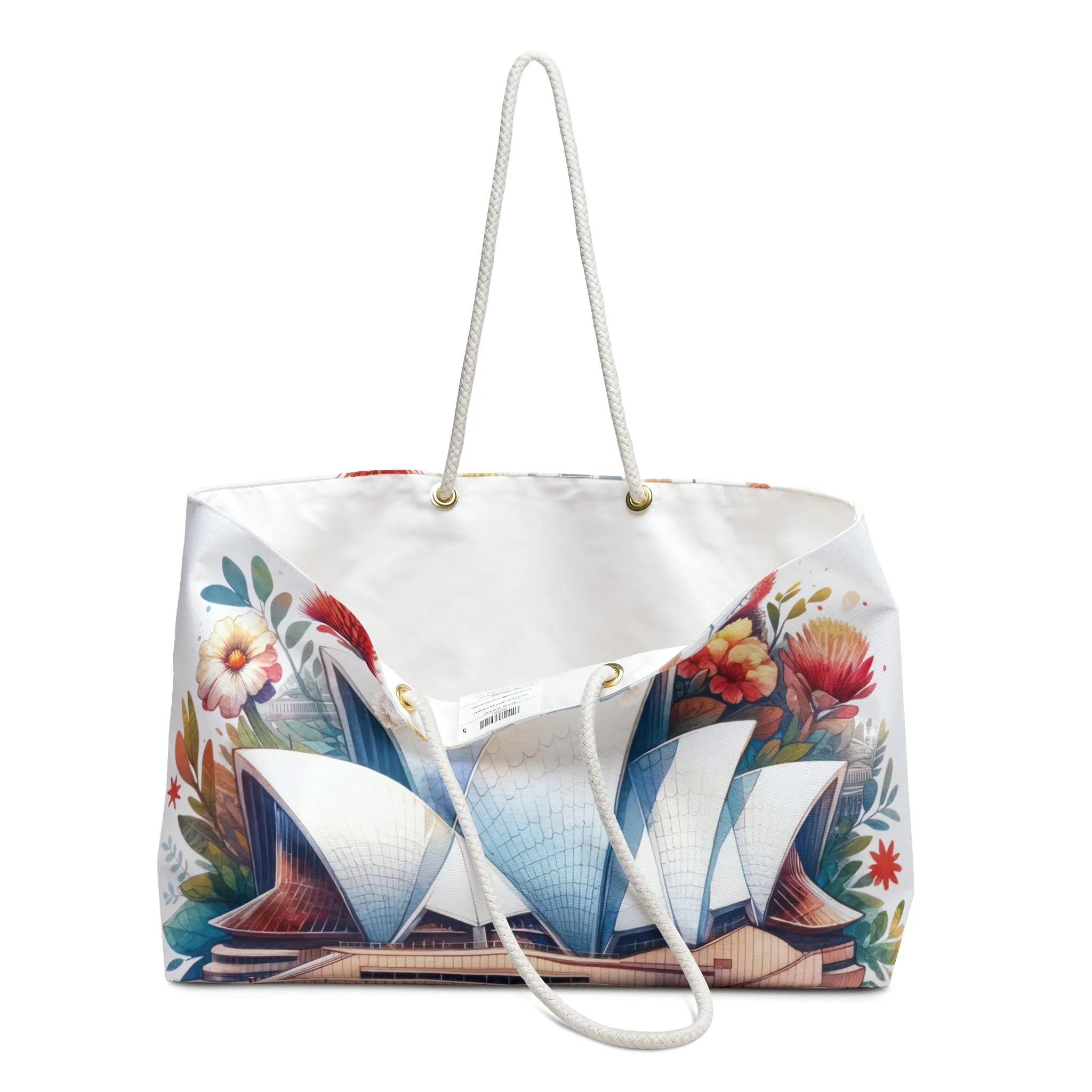 Personalised/Non-Personalised Weekender Bag, Australian, Sydney Opera House, Large Weekender Bag, Beach Bag, Book Bag