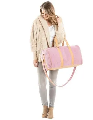 PURPLE SHERPA FAUX FUR WEEKENDER BAG