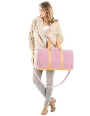 PURPLE SHERPA FAUX FUR WEEKENDER BAG