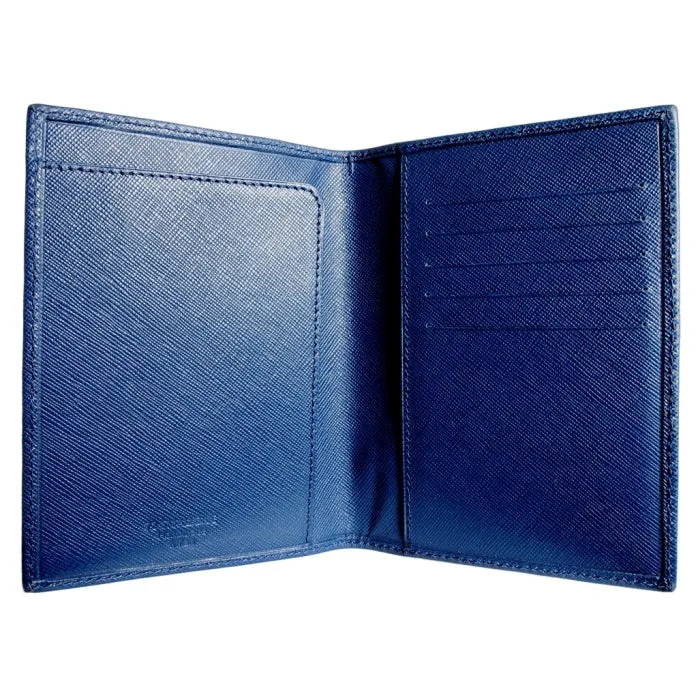 Saffiano Passport Sleeve Blue