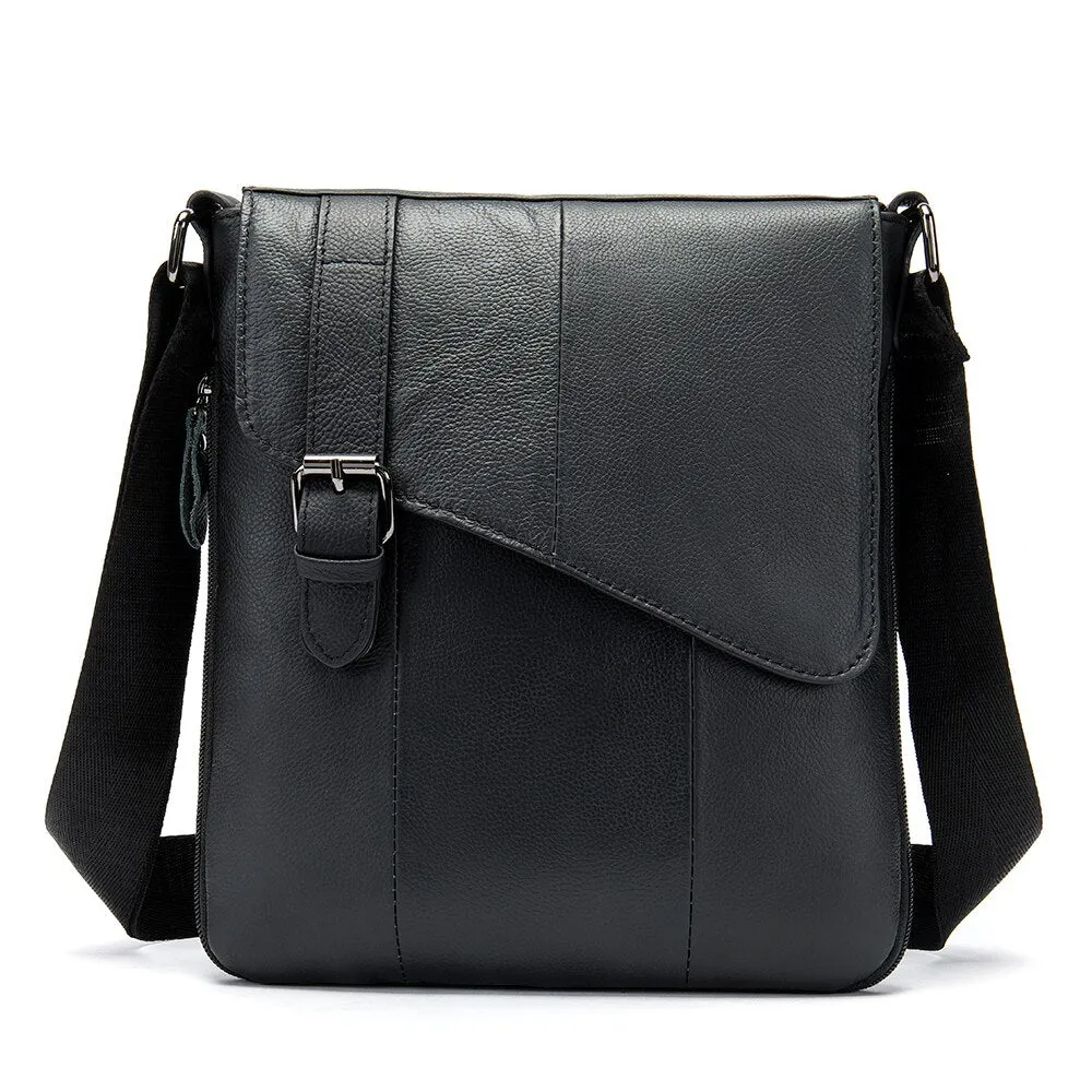 West Louis Men Trendy Leather Crossbody Satchel Bag