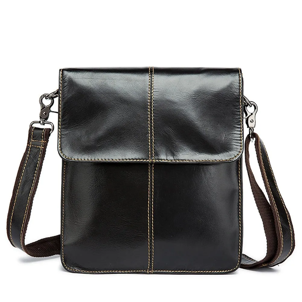 West Louis Men Trendy Leather Crossbody Satchel Bag