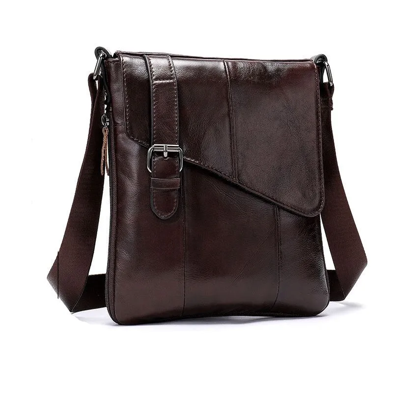 West Louis Men Trendy Leather Crossbody Satchel Bag